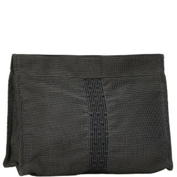 Hermes Yale Line Pouch MM Clutch Bag Shoulder Grey Canvas - Picture 3 of 9